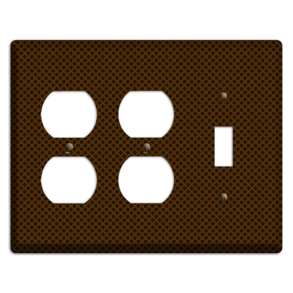 Brown Geometric 2 Duplex / Toggle Wallplate