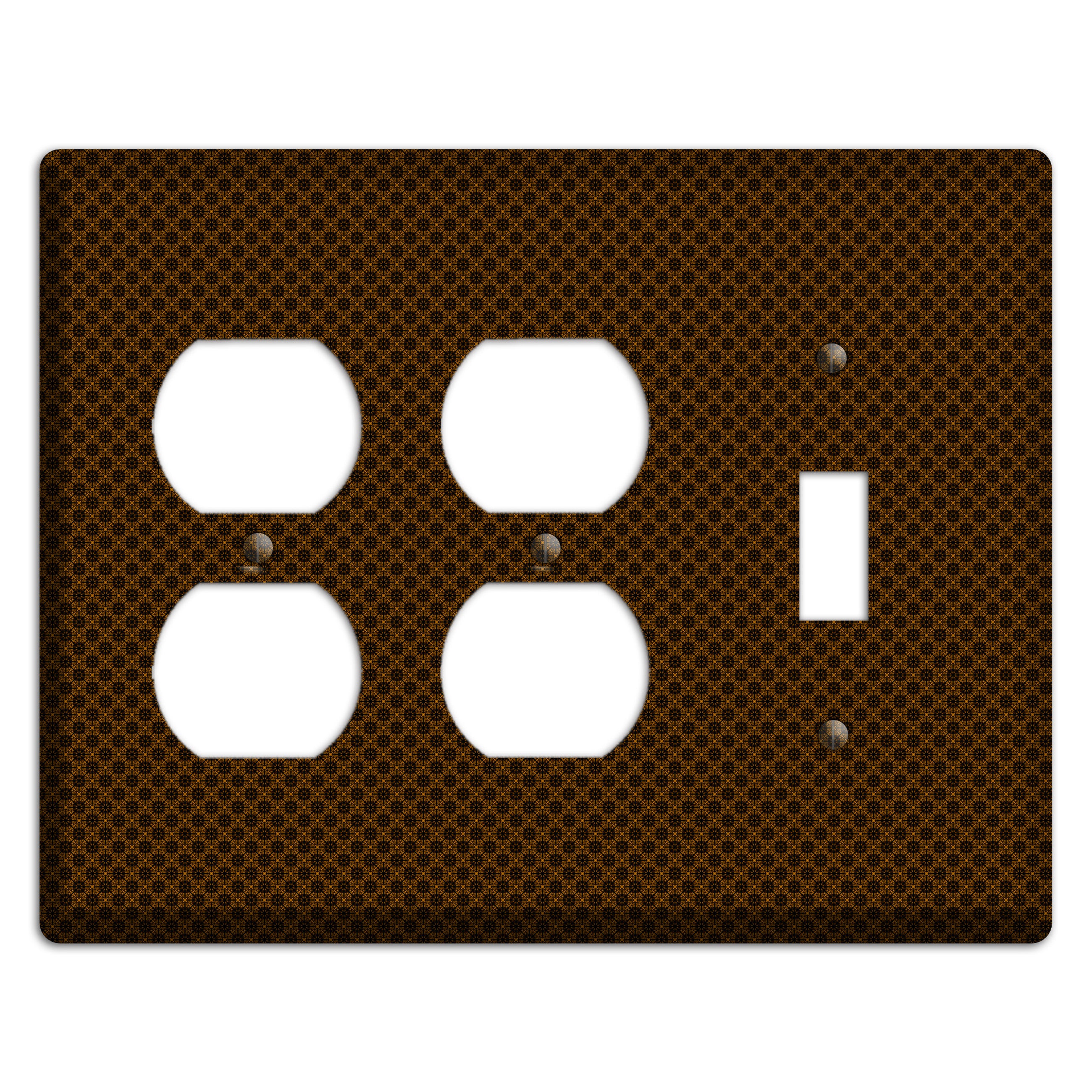 Brown Geometric 2 Duplex / Toggle Wallplate