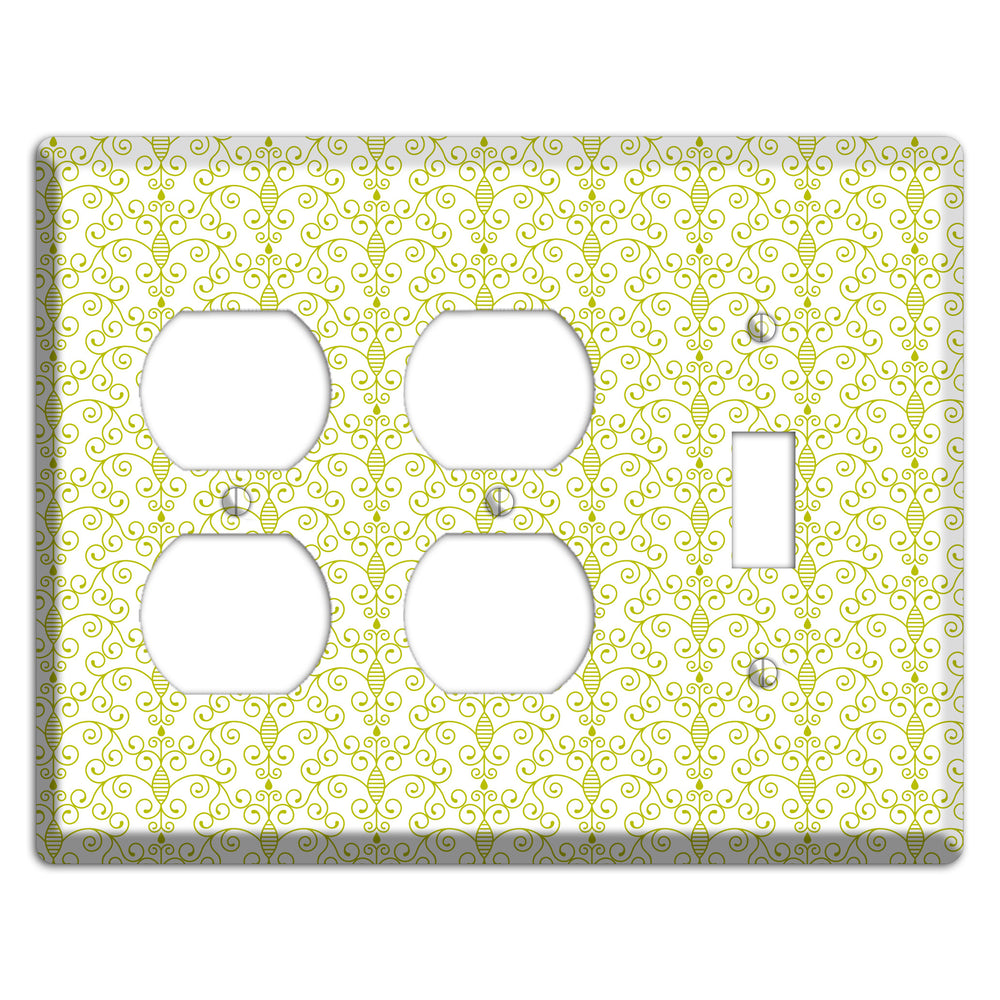 Olive Toile Half Drop 2 Duplex / Toggle Wallplate