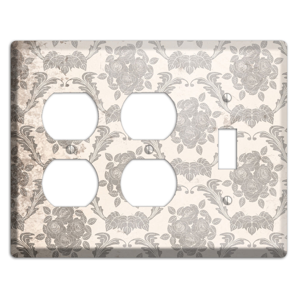 Pearl Bush Vintage Rose Damask 2 Duplex / Toggle Wallplate