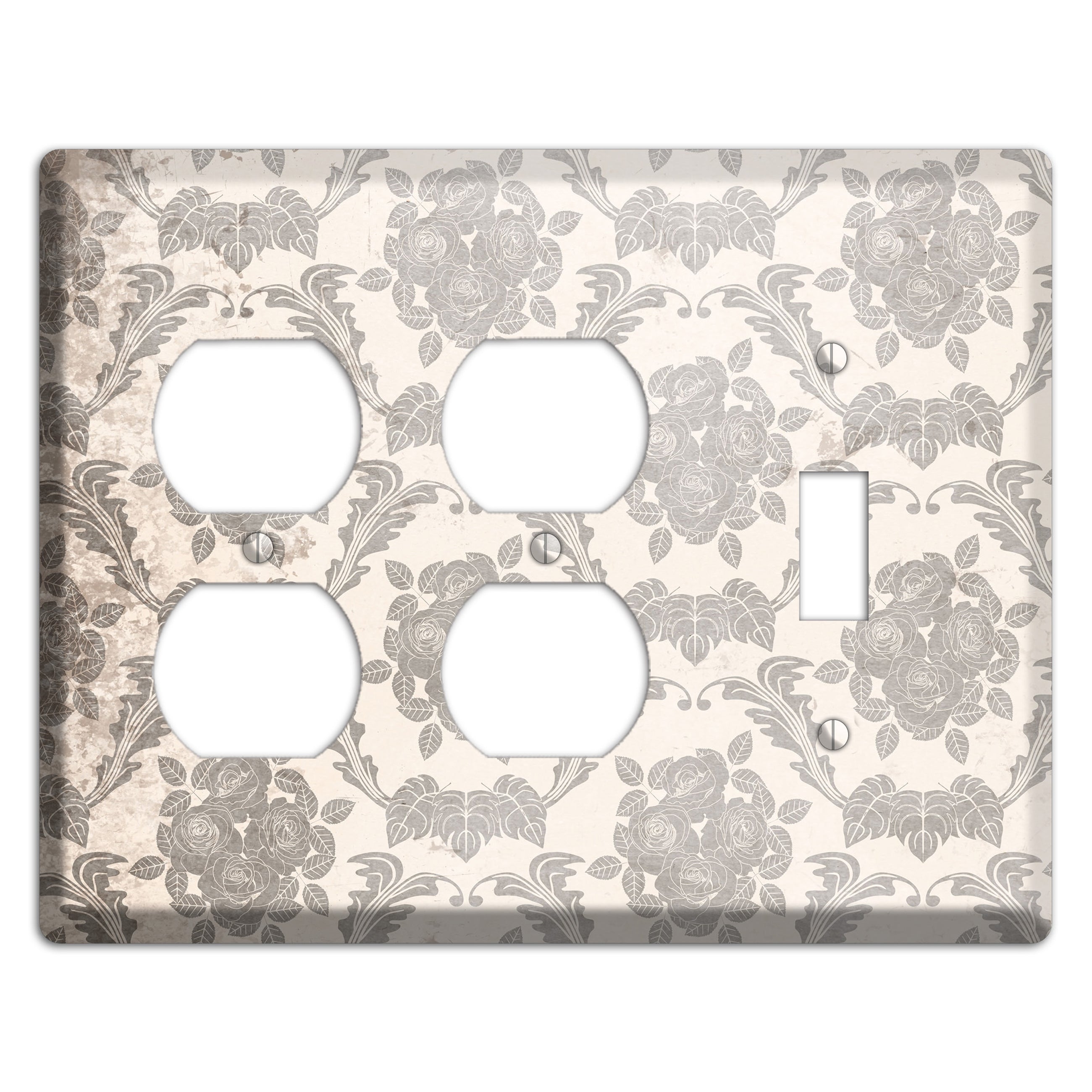 Pearl Bush Vintage Rose Damask 2 Duplex / Toggle Wallplate