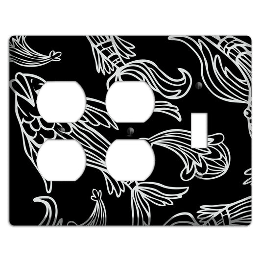 Black and White Koi 2 Duplex / Toggle Wallplate