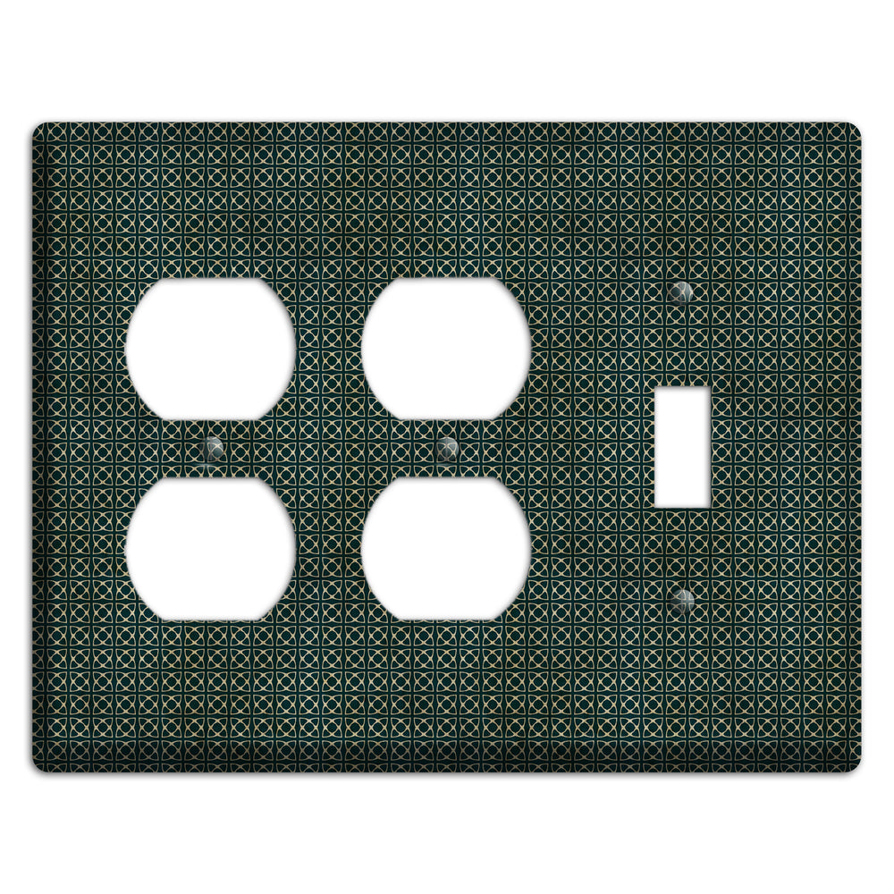 Dark Green Grunge Tiny Tiled Tapestry 5 2 Duplex / Toggle Wallplate
