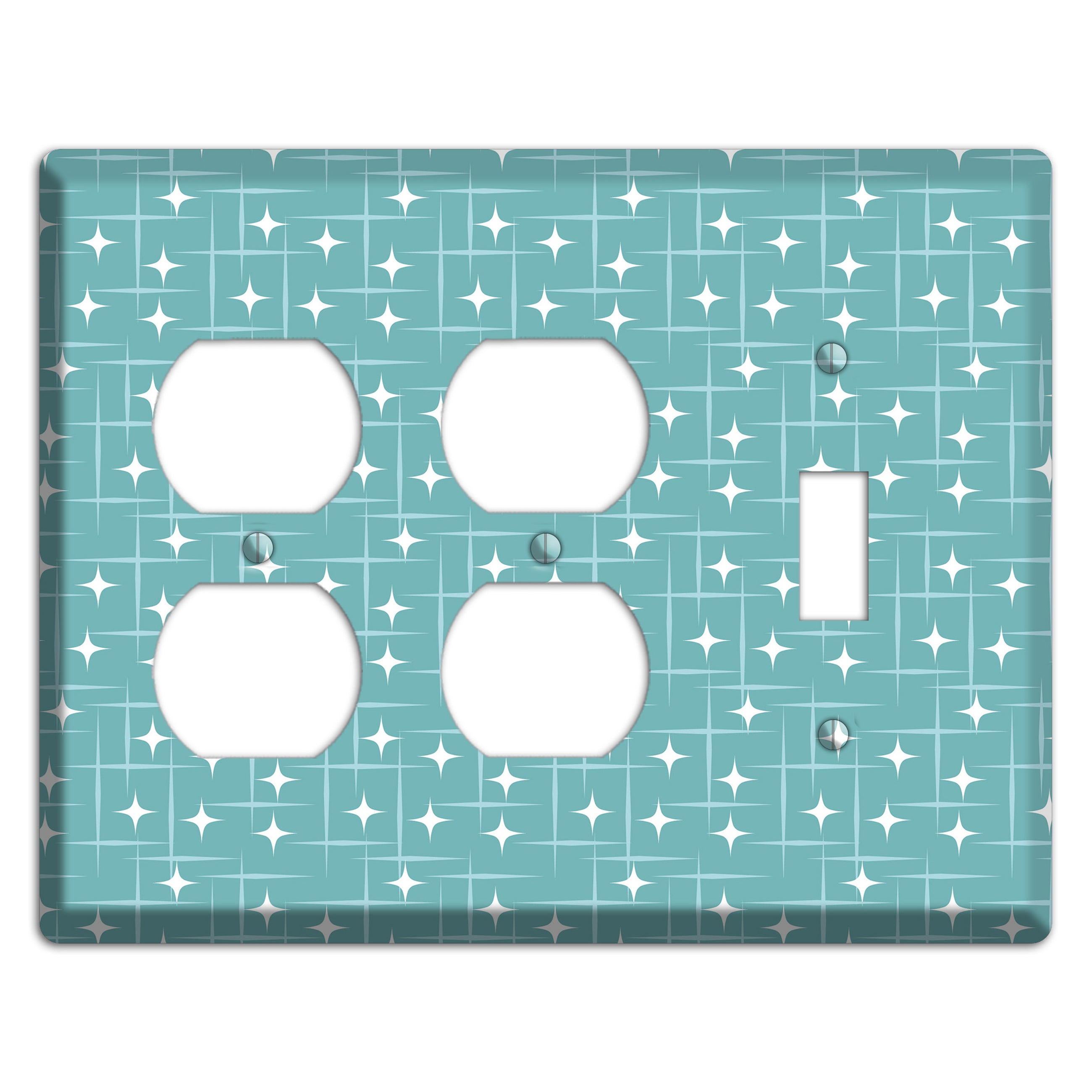Blue Star Burst 2 Duplex / Toggle Wallplate