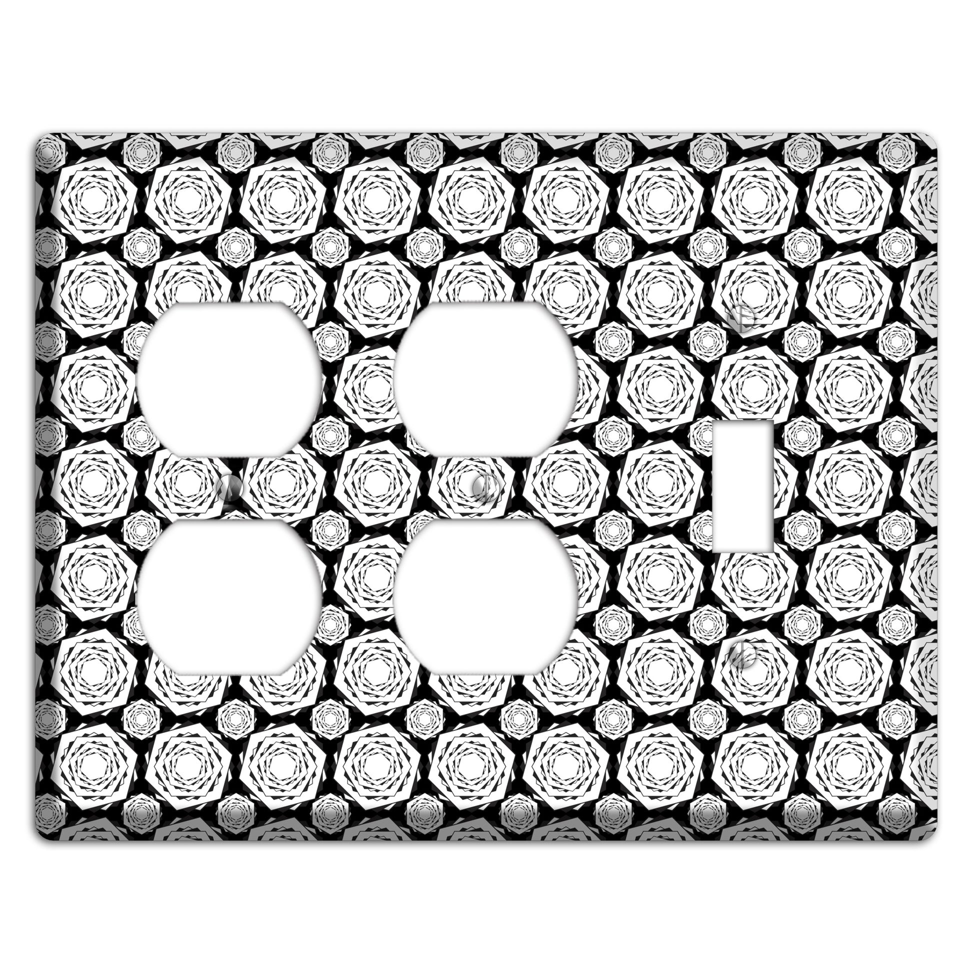 Overlay Hexagon Rotation Repeat 3 2 Duplex / Toggle Wallplate