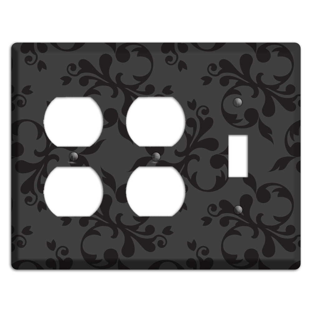 Grey Victorian Toile 2 Duplex / Toggle Wallplate