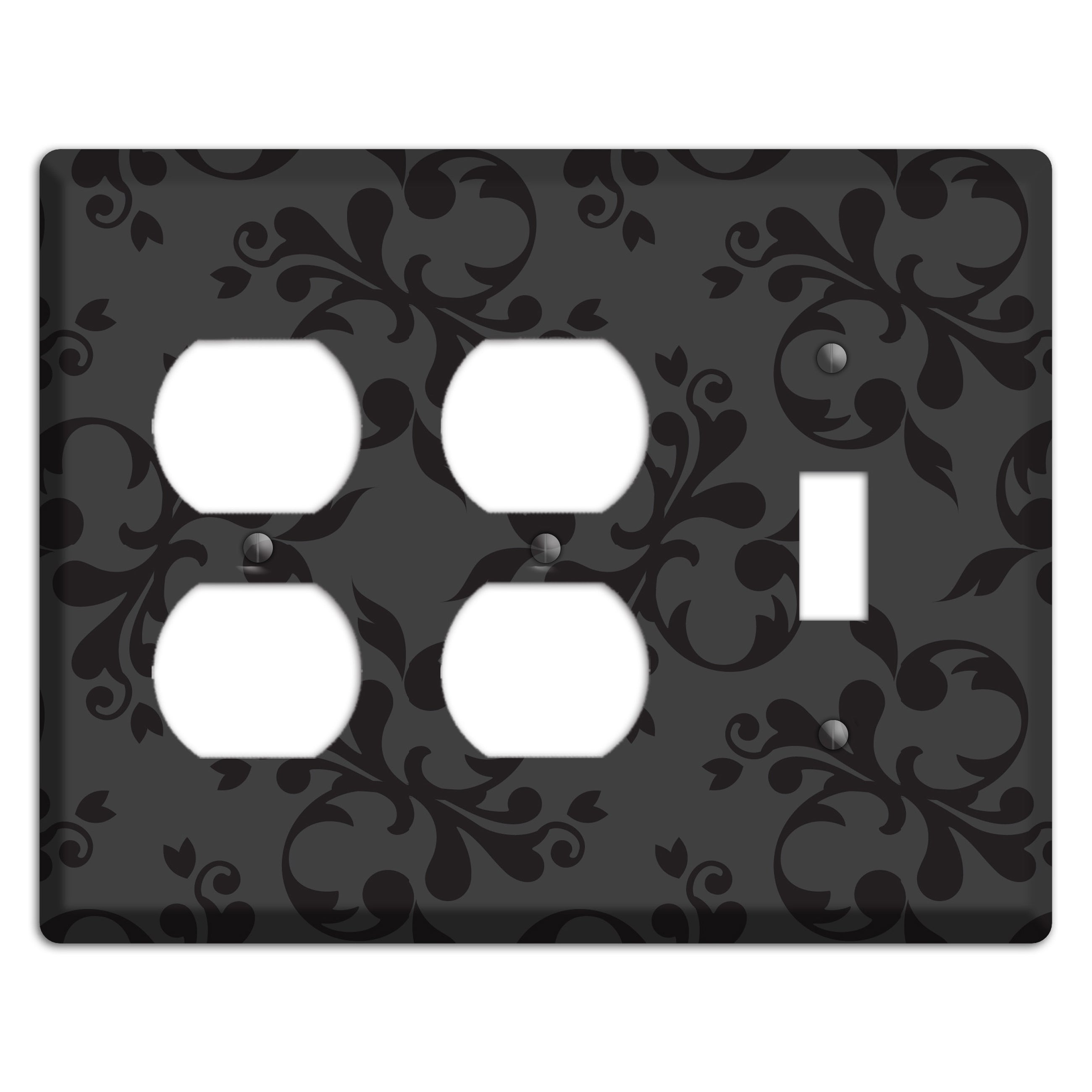 Grey Victorian Toile 2 Duplex / Toggle Wallplate