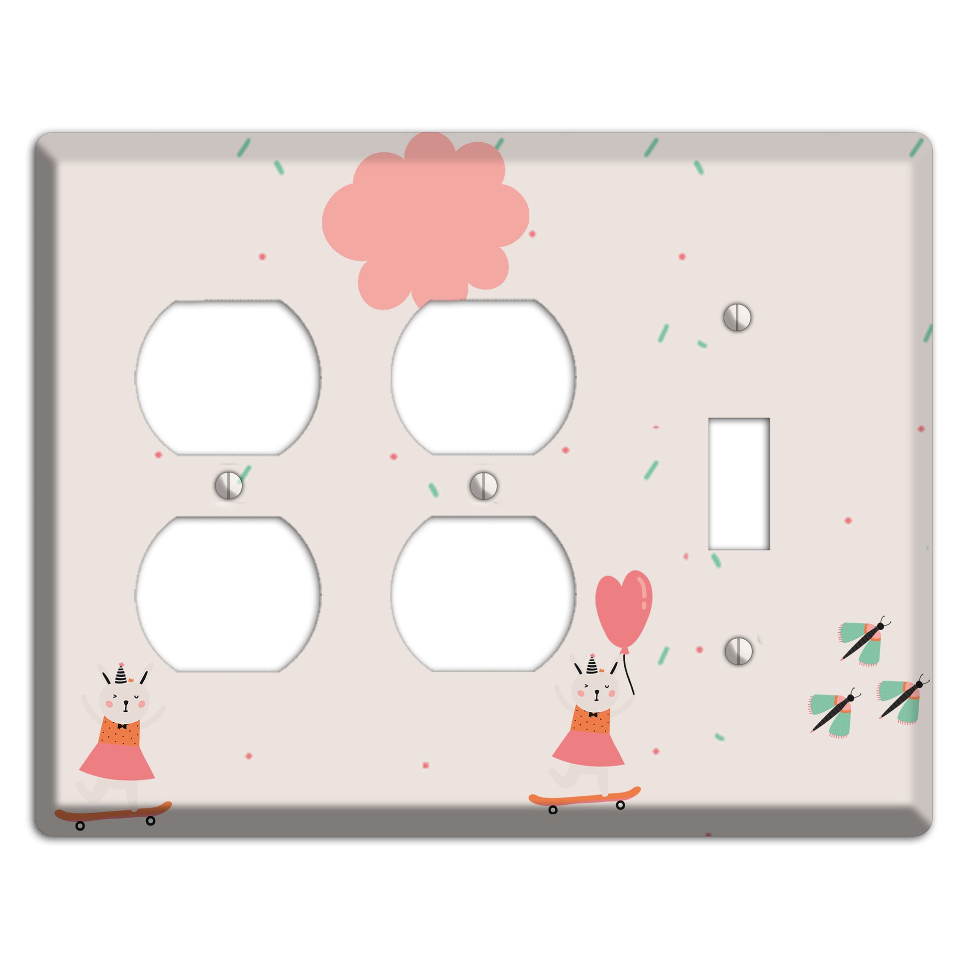 Skateboard Kitty 2 Duplex / Toggle Wallplate