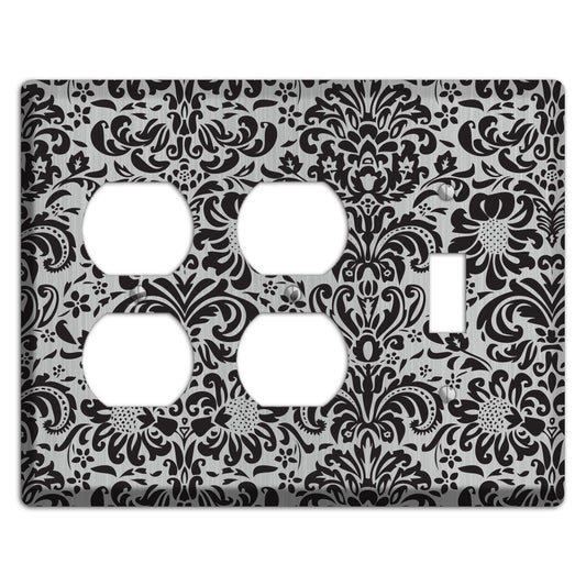 Black Toile  Stainless 2 Duplex / Toggle Wallplate