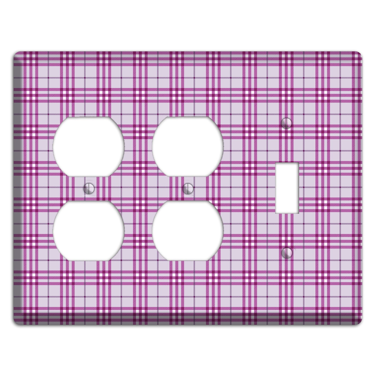 Purple Plaid 2 Duplex / Toggle Wallplate
