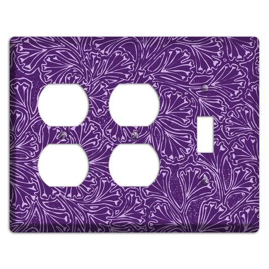 Deco Purple Interlocking Floral 2 Duplex / Toggle Wallplate