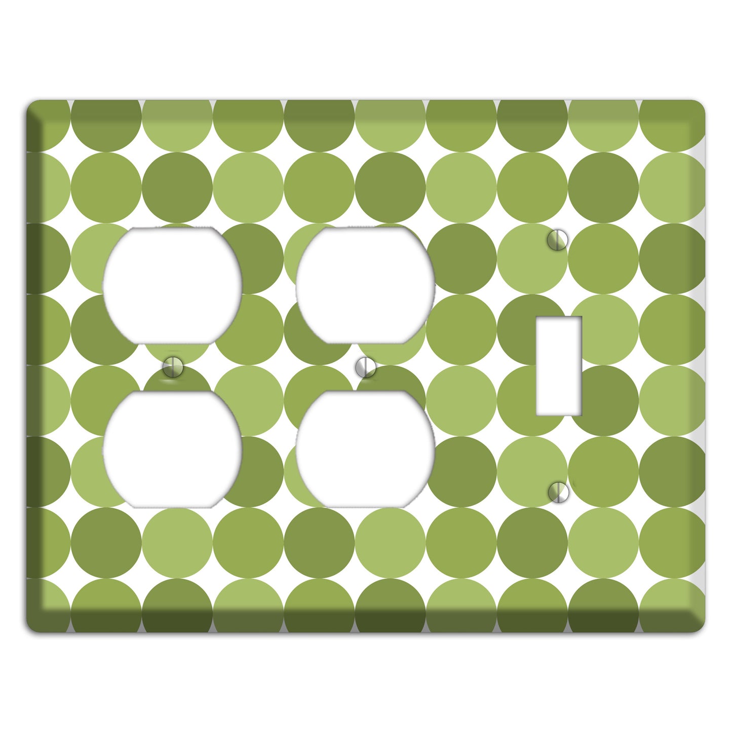 Multi Olive Tiled Dots 2 Duplex / Toggle Wallplate