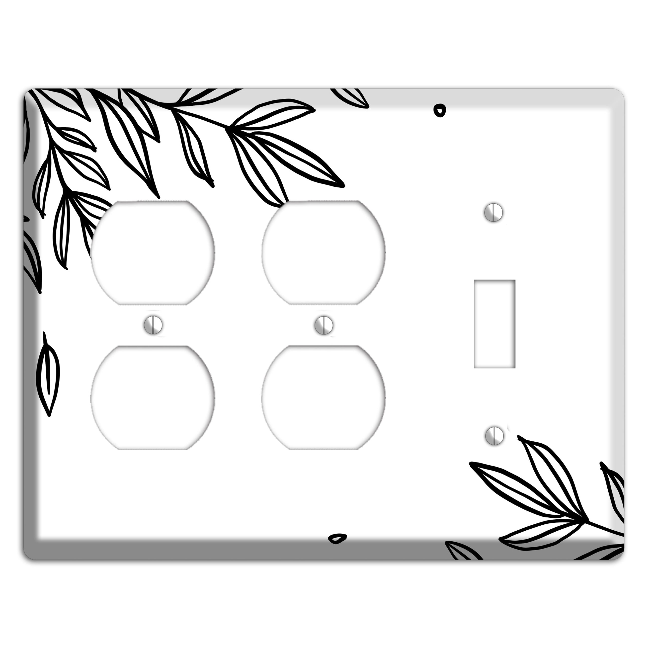 Hand-Drawn Floral 3 2 Duplex / Toggle Wallplate