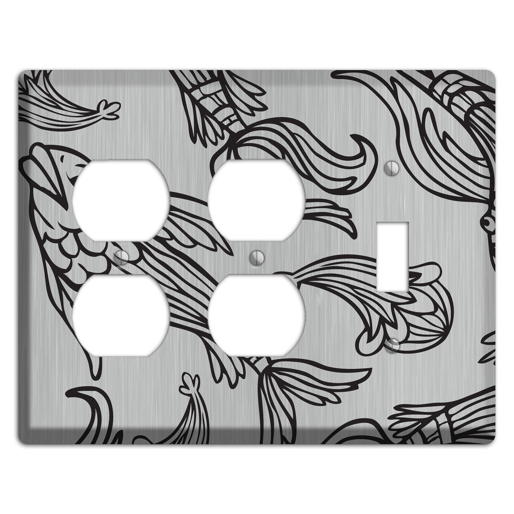 Black Koi Stainless Steel 2 Duplex / Toggle Wallplate