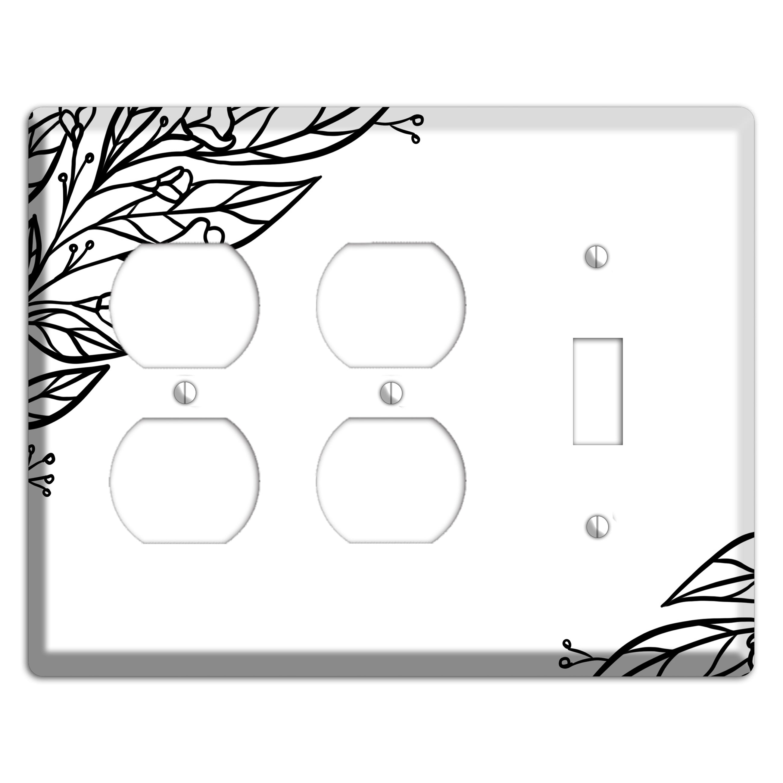 Hand-Drawn Floral 22 2 Duplex / Toggle Wallplate