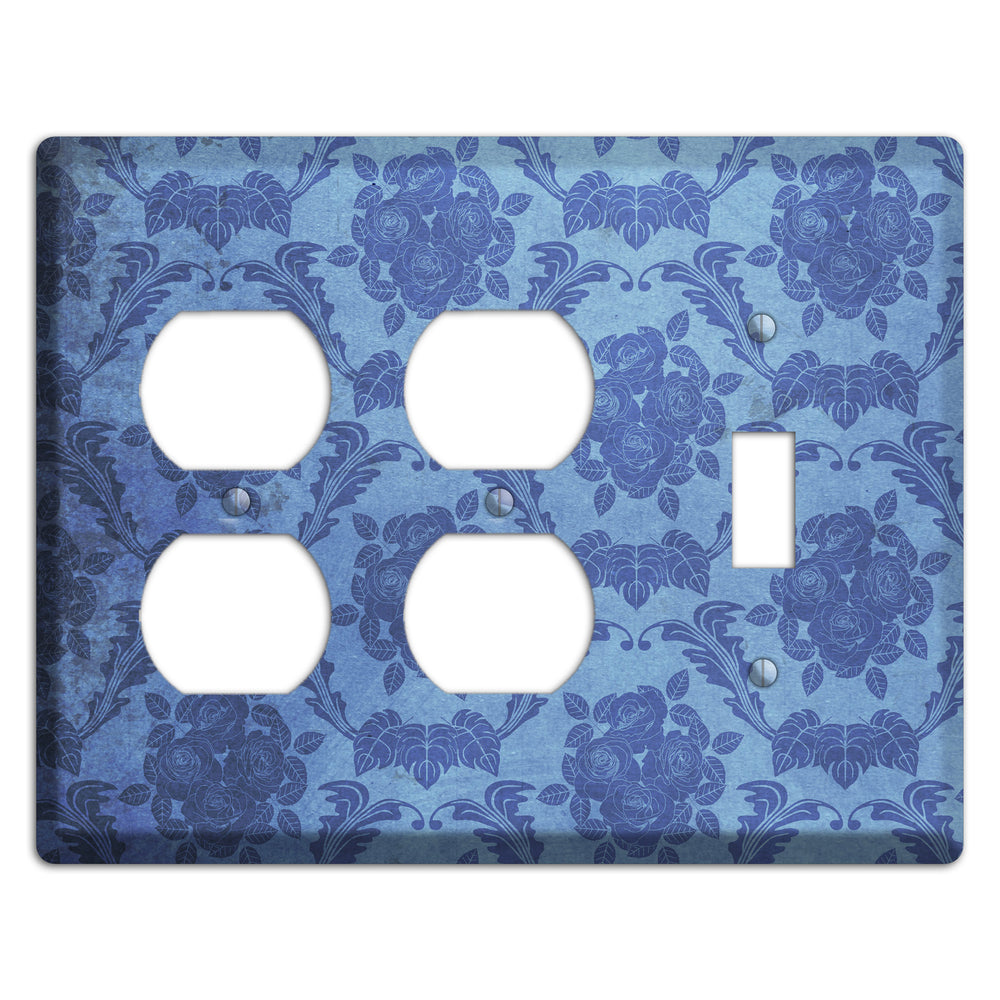 Polo Blue Vintage Rose Damask 2 Duplex / Toggle Wallplate