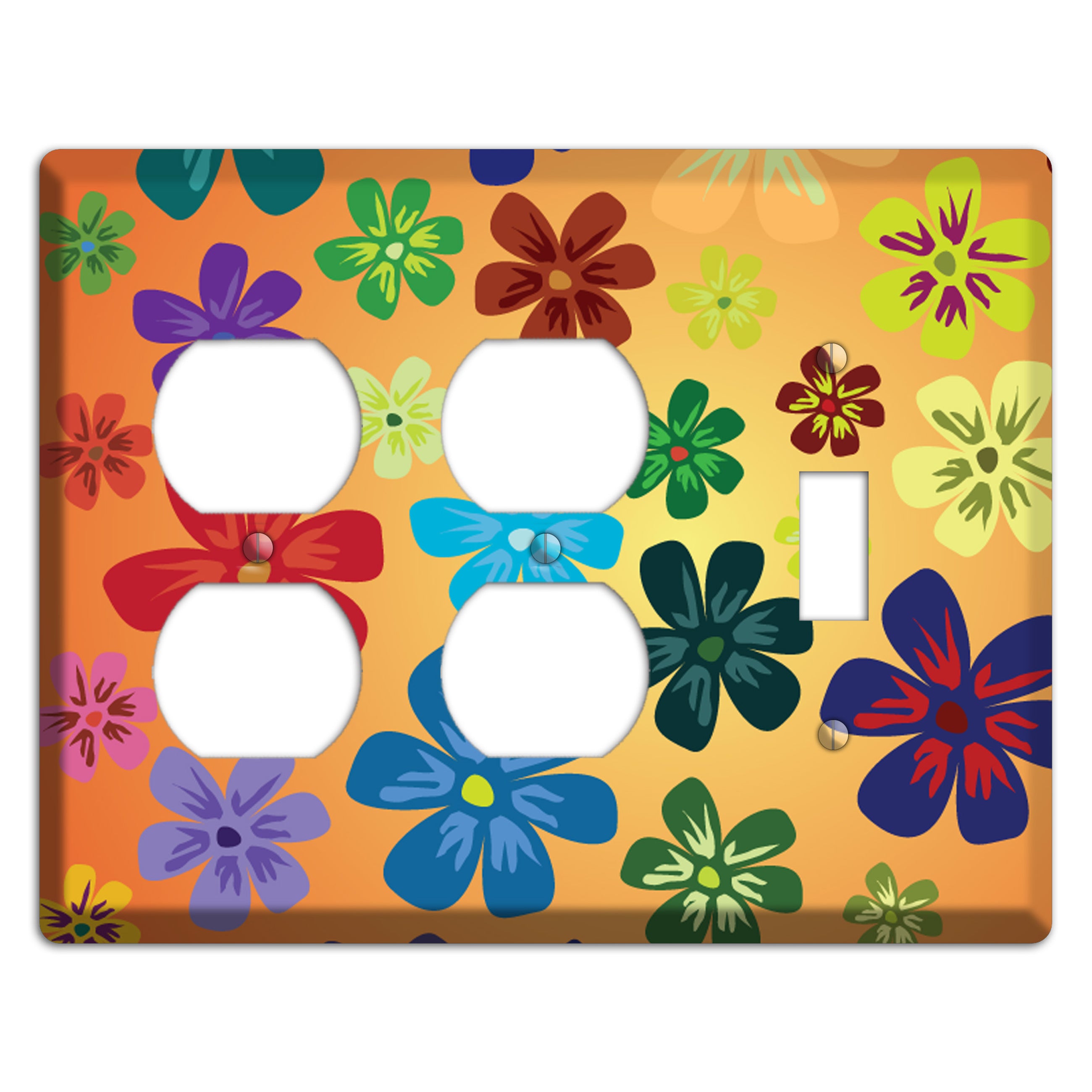 Brown Flowers 2 Duplex / Toggle Wallplate