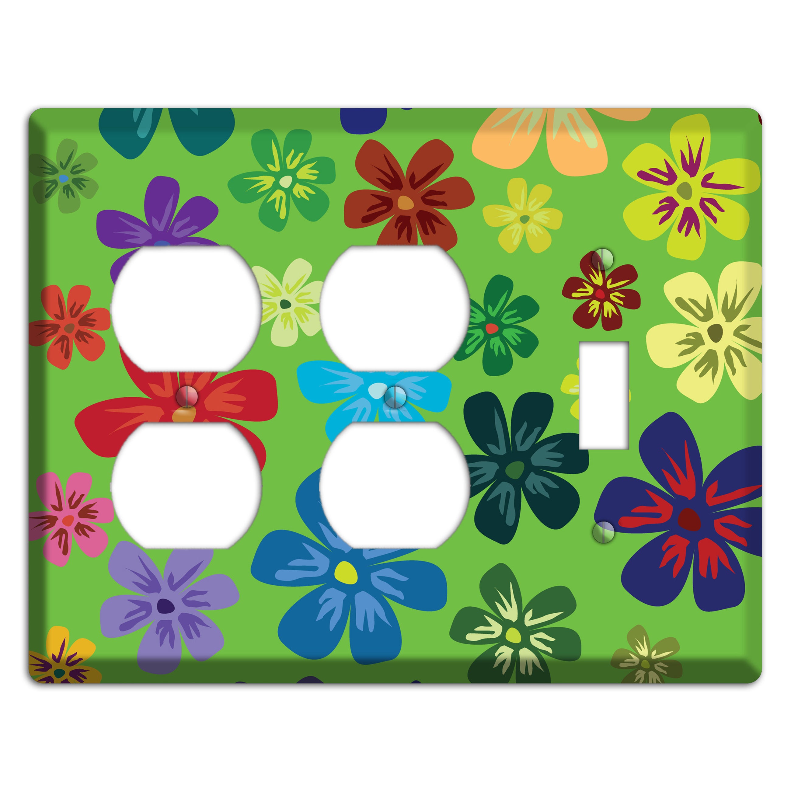 Orange Flowers 2 Duplex / Toggle Wallplate