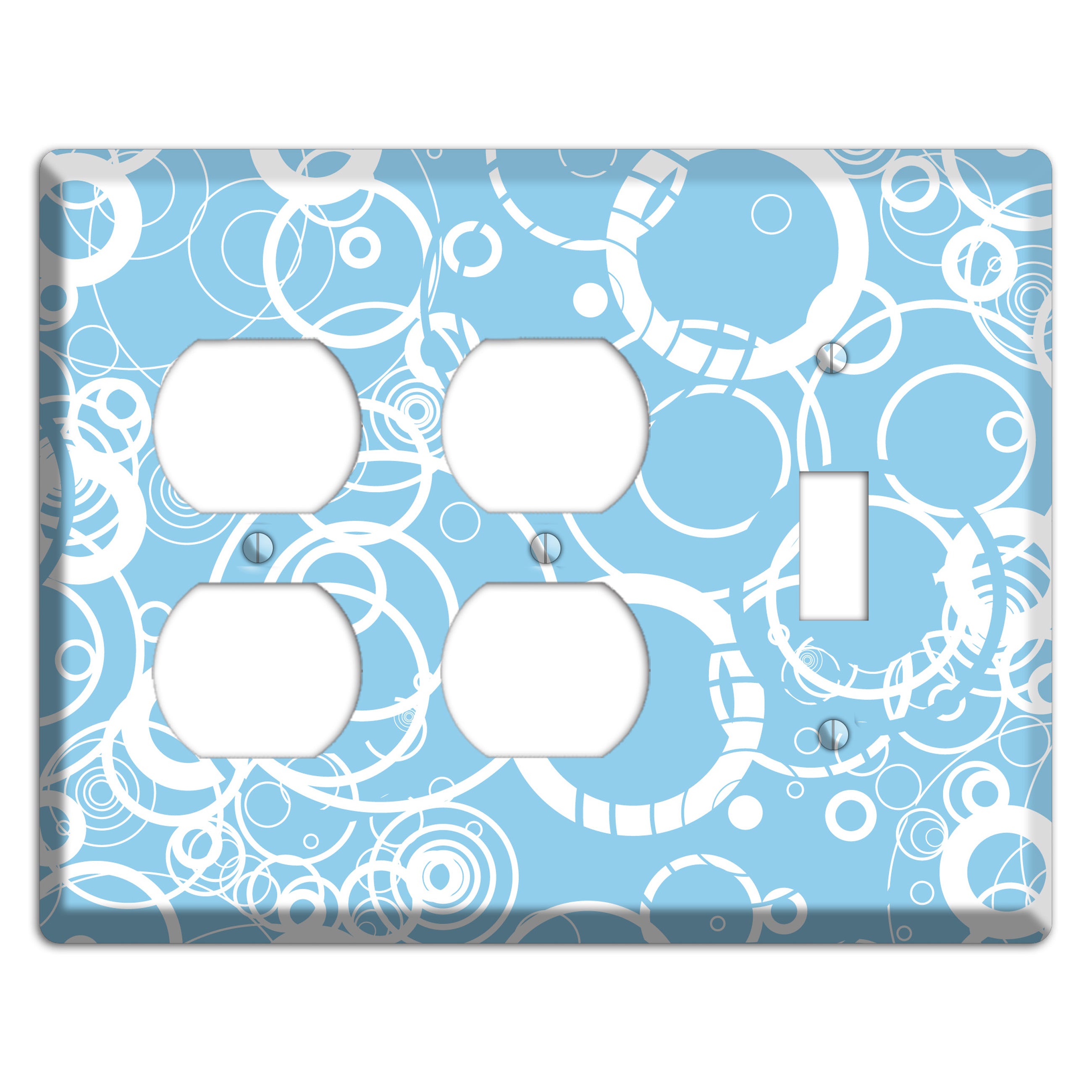 Light Blue Circles 2 Duplex / Toggle Wallplate