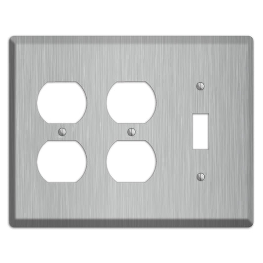 Brushed Stainless Steel 2 Duplex / Toggle Wallplate