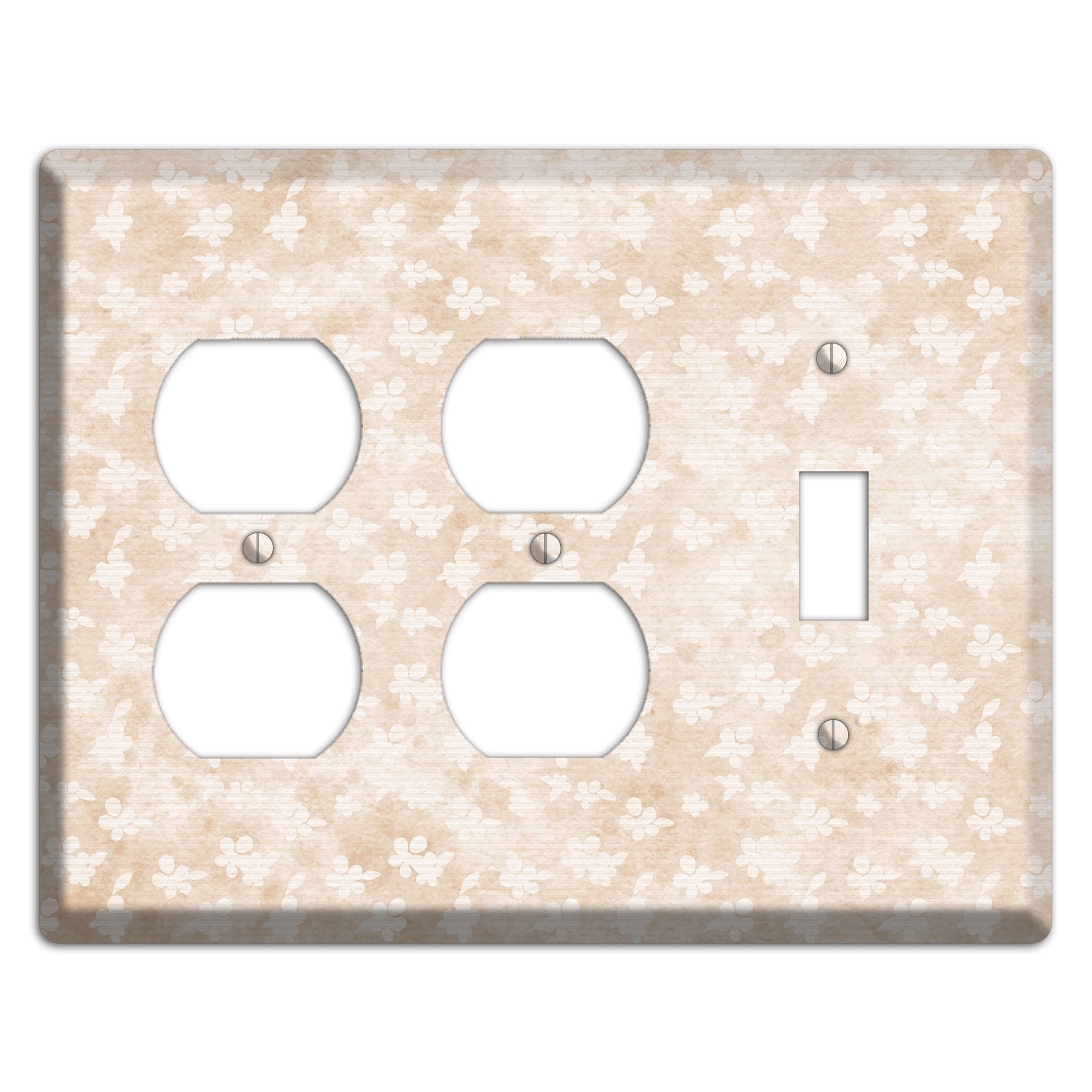 White Linen Neutral Texture 2 Duplex / Toggle Wallplate