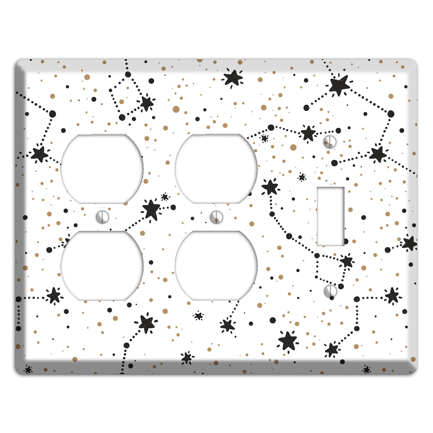 Constellations White 2 Duplex / Toggle Wallplate