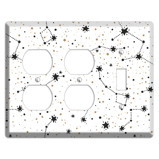 Constellations White 2 Duplex / Toggle Wallplate