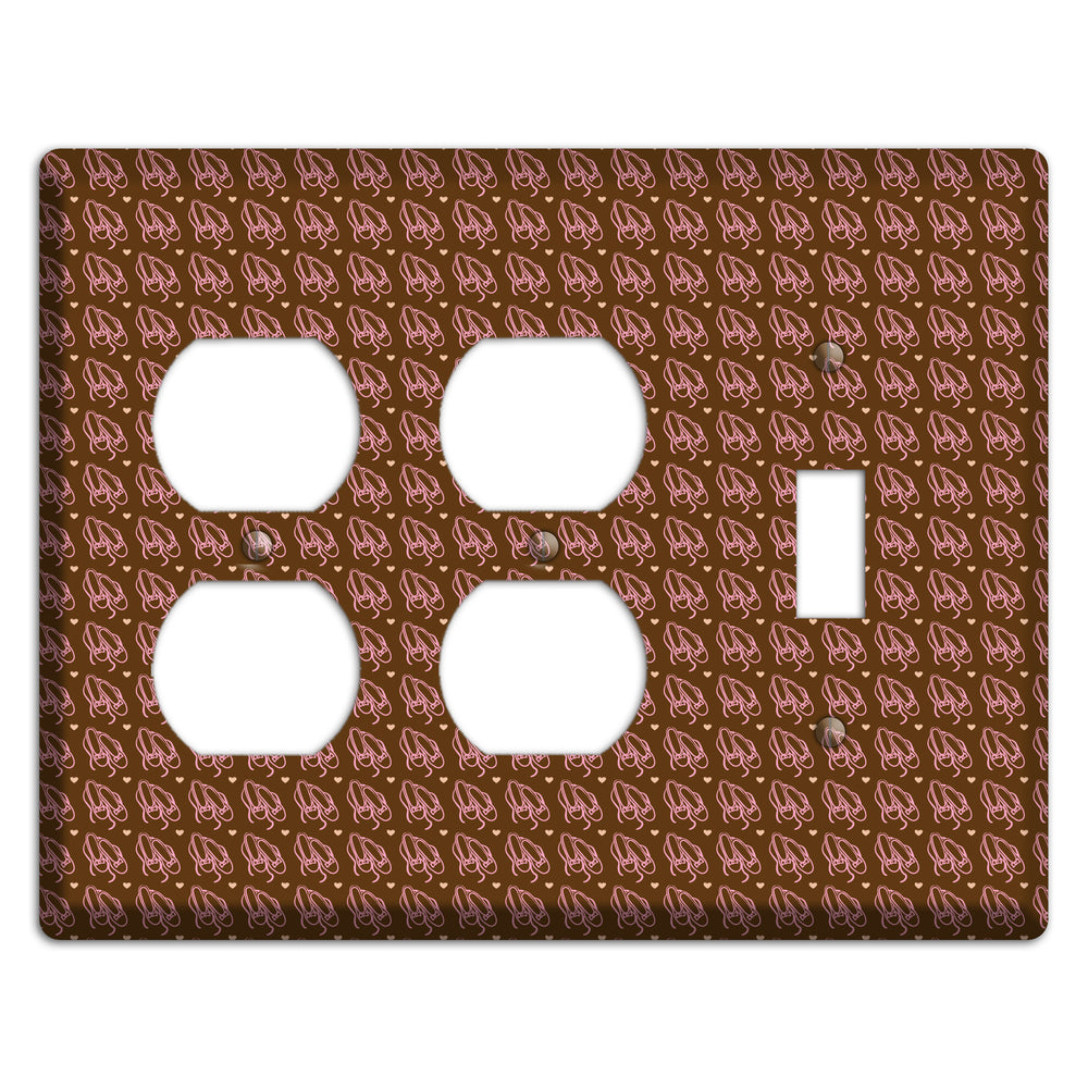 Brown with Pink Ballet Slippers 2 Duplex / Toggle Wallplate