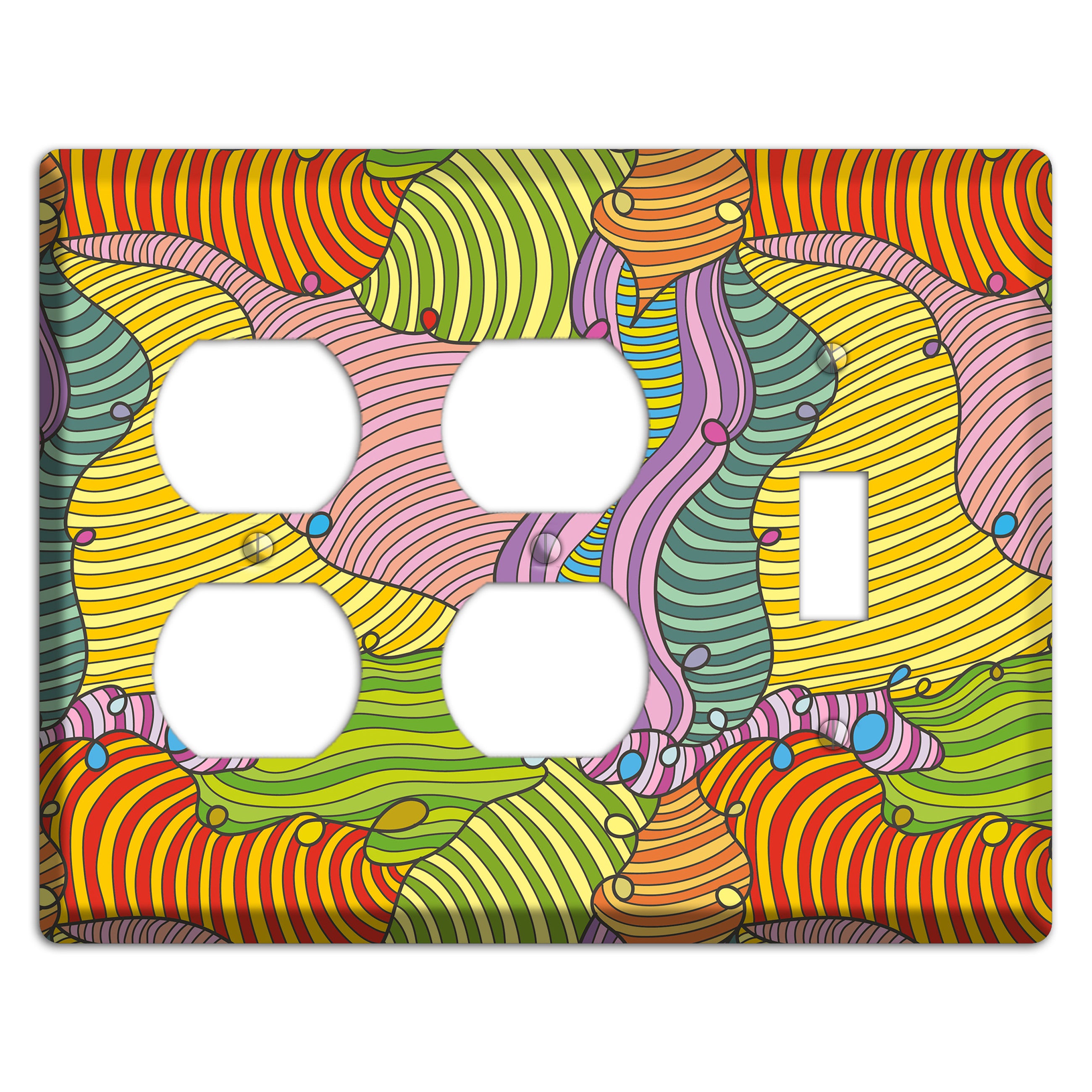 Retro Flourish 5 2 Duplex / Toggle Wallplate