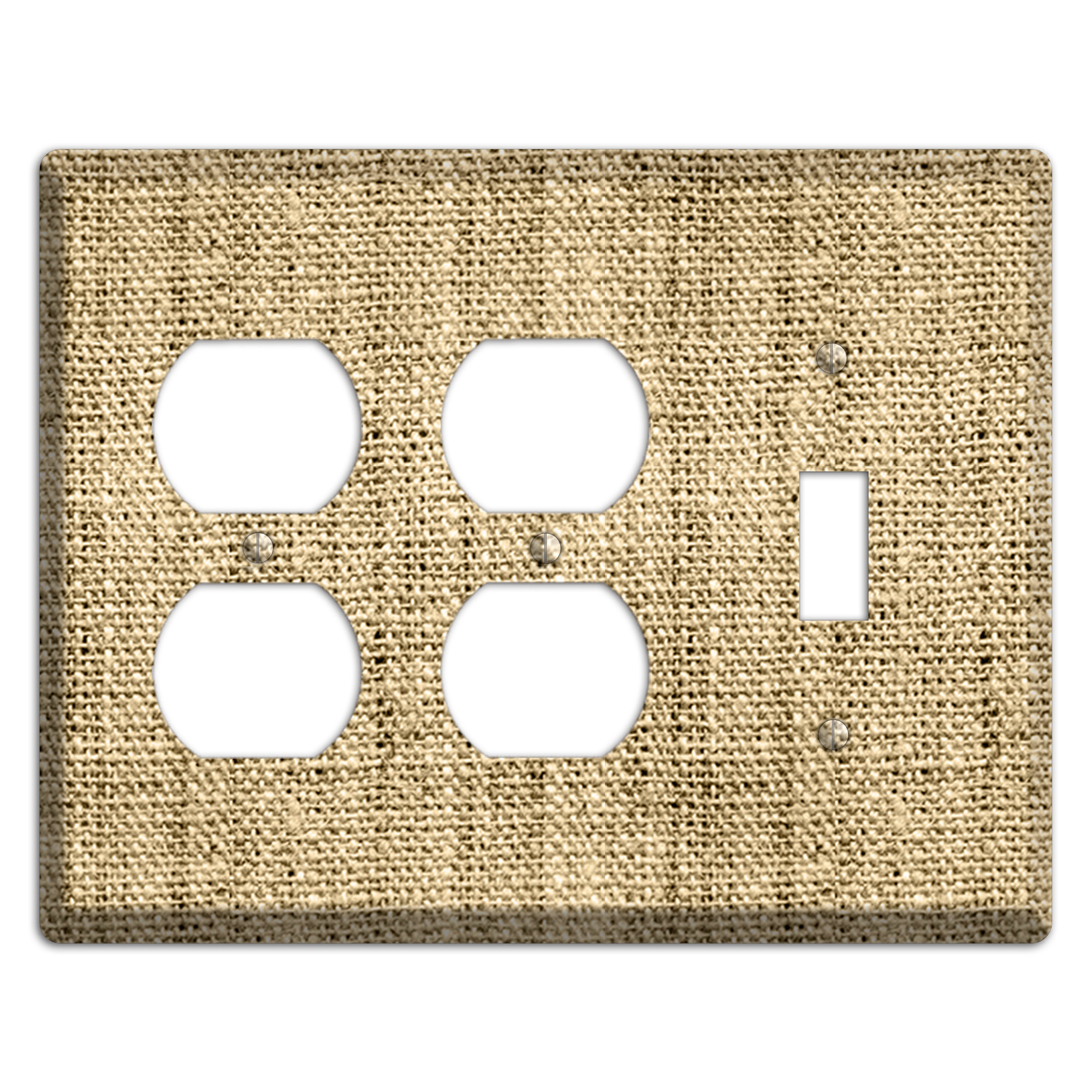 Indian Khaki Burlap 2 Duplex / Toggle Wallplate