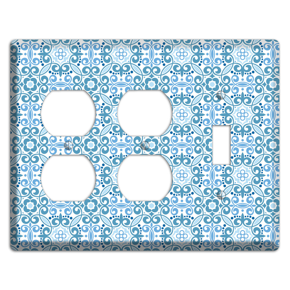 Multi Blue Foulard 2 Duplex / Toggle Wallplate