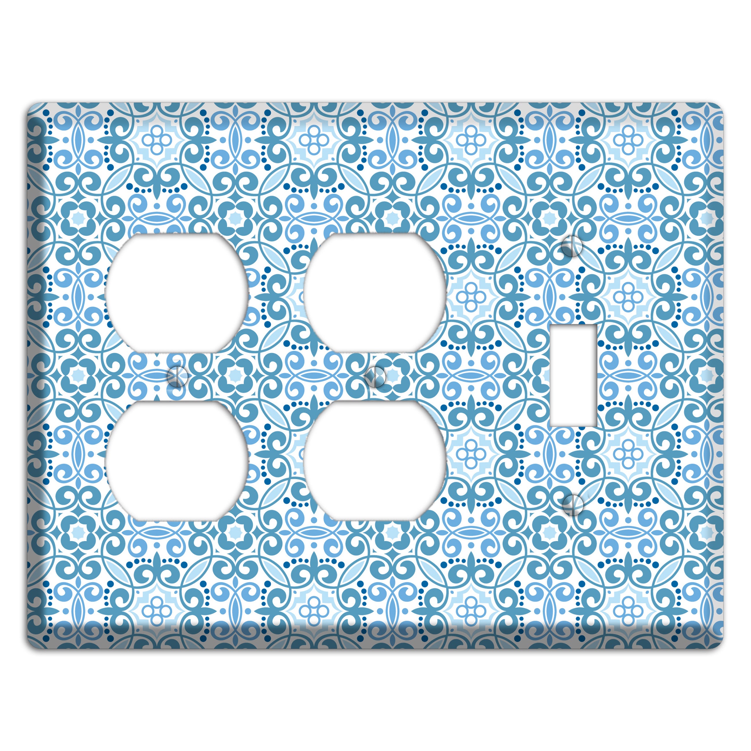 Multi Blue Foulard 2 Duplex / Toggle Wallplate