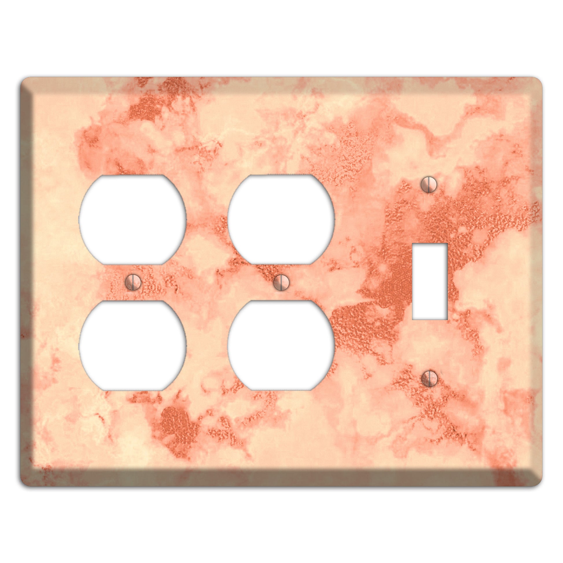 Apricot Peach Marble 2 Duplex / Toggle Wallplate