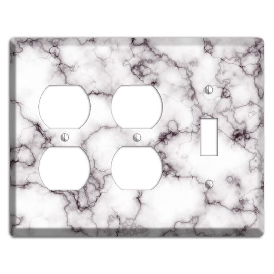 Black Stained Marble 2 Duplex / Toggle Wallplate