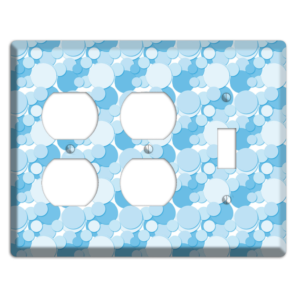 Multi Blue Bubble Dots 2 Duplex / Toggle Wallplate