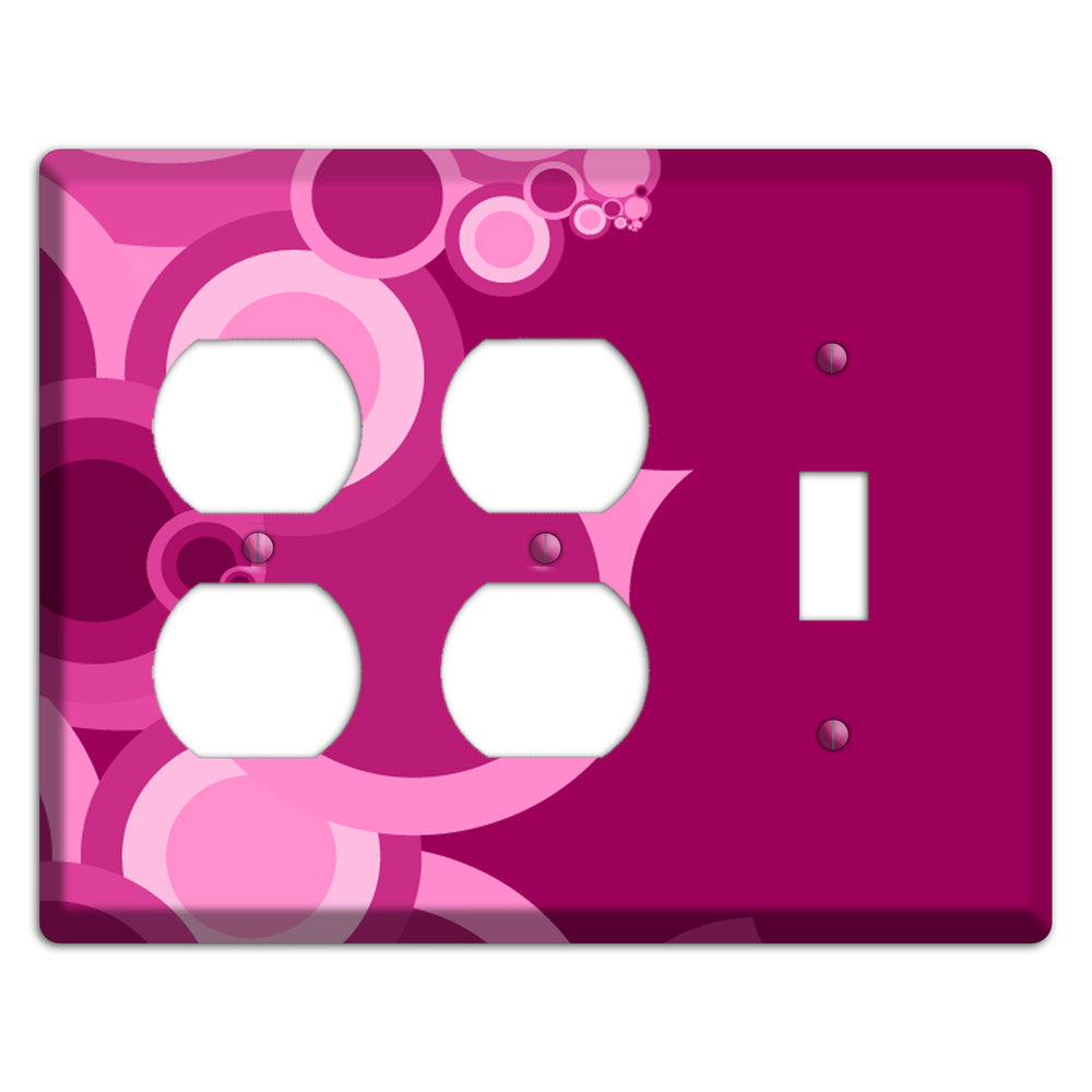 Pink and Fuschia Circles 2 Duplex / Toggle Wallplate