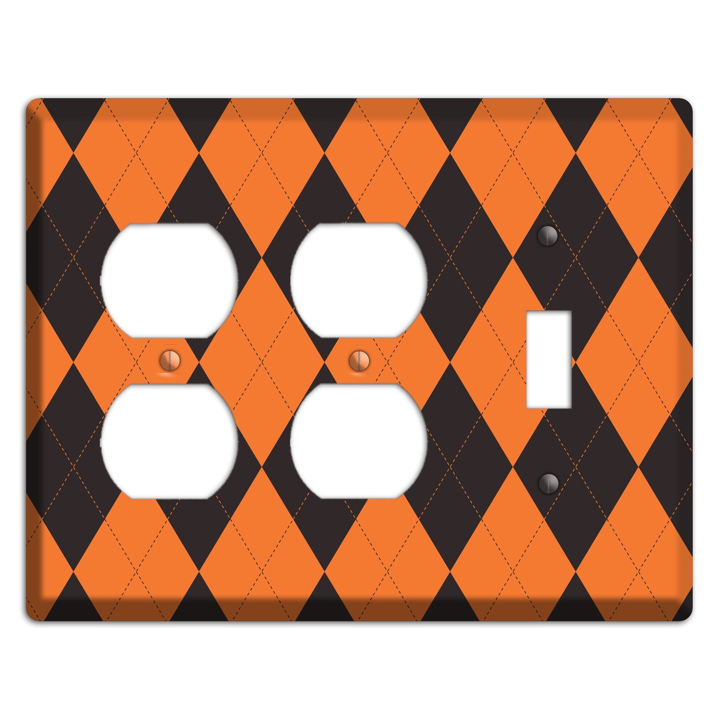 Orange Argyle 2 Duplex / Toggle Wallplate