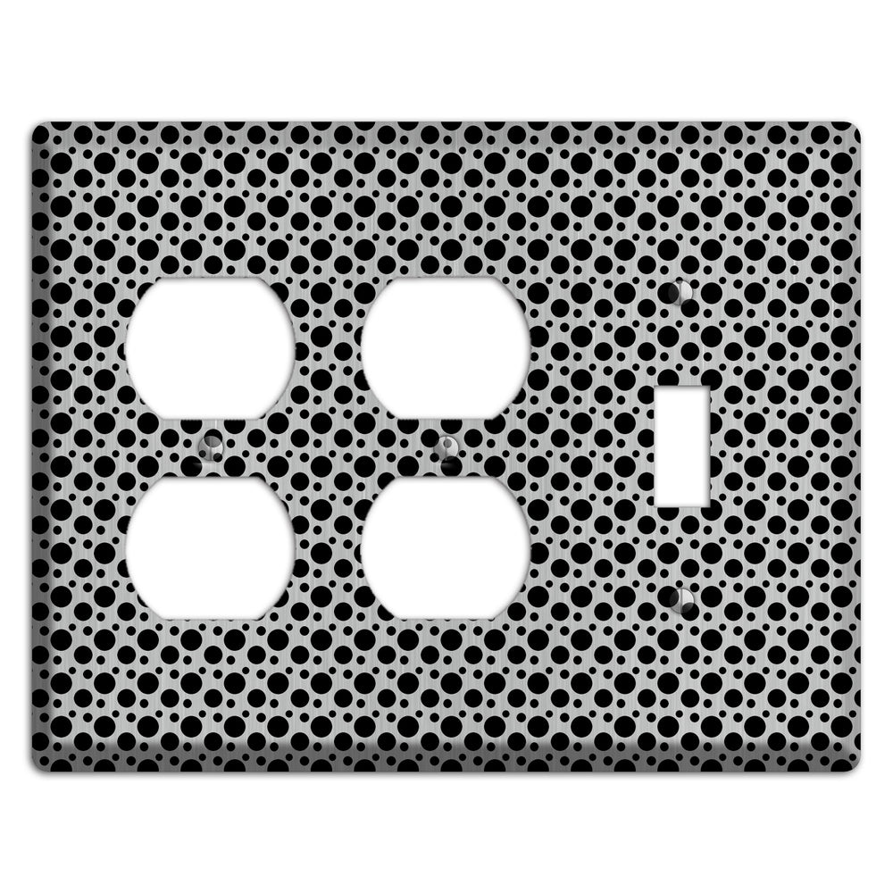 Small and Tiny Polka Dots Stainless Steel 2 Duplex / Toggle Wallplate