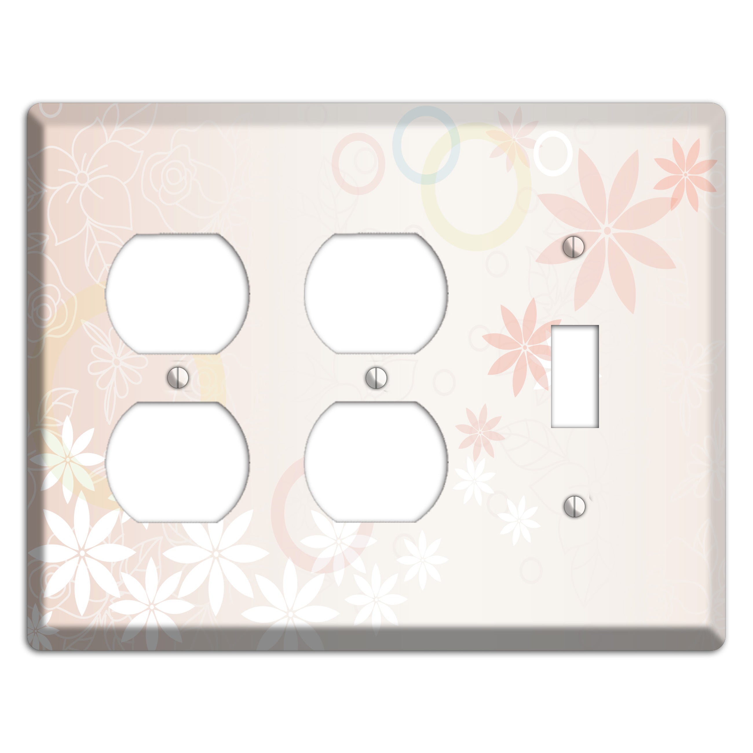 Mauve Floral 2 Duplex / Toggle Wallplate