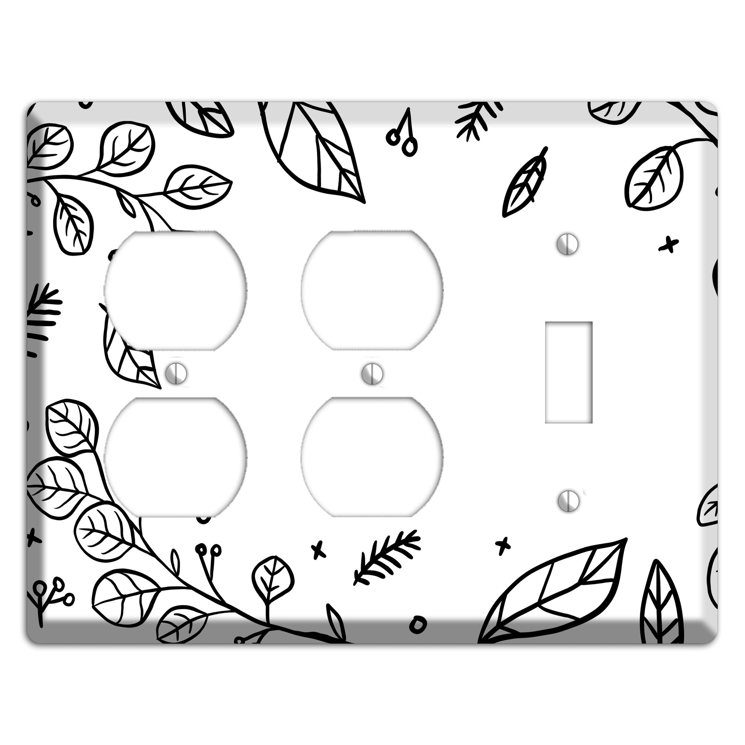 Hand-Drawn Floral 26 2 Duplex / Toggle Wallplate