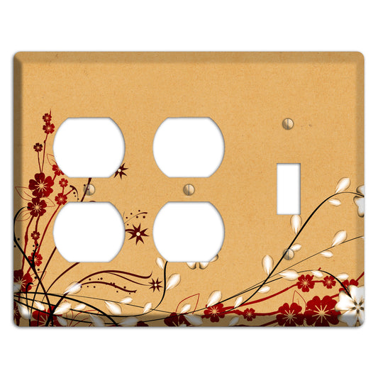 Delicate Red Flowers 2 Duplex / Toggle Wallplate