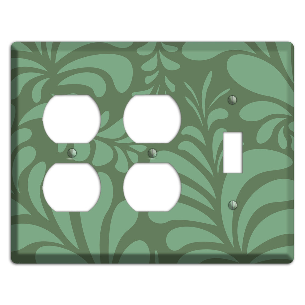 Green Herati 2 Duplex / Toggle Wallplate