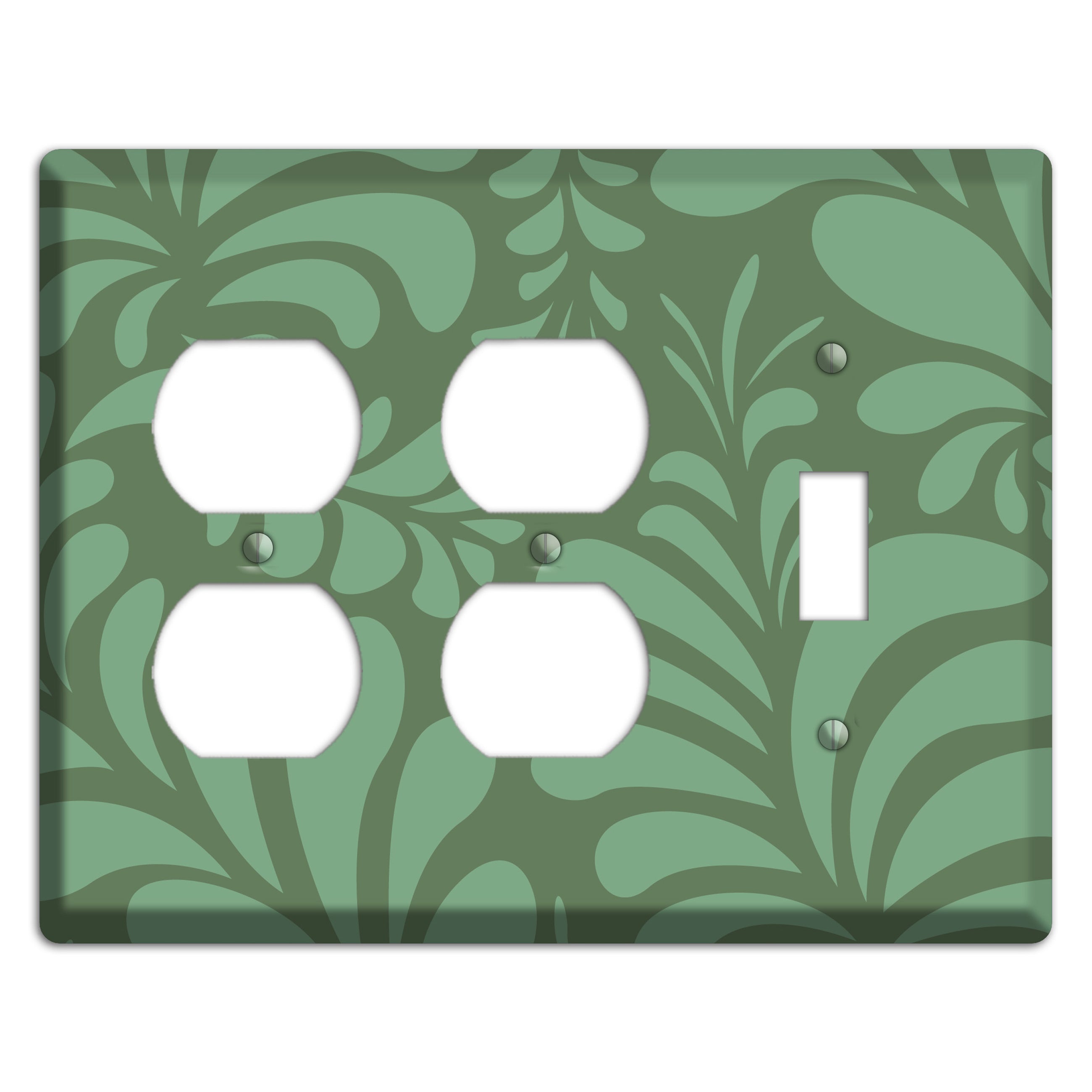 Green Herati 2 Duplex / Toggle Wallplate