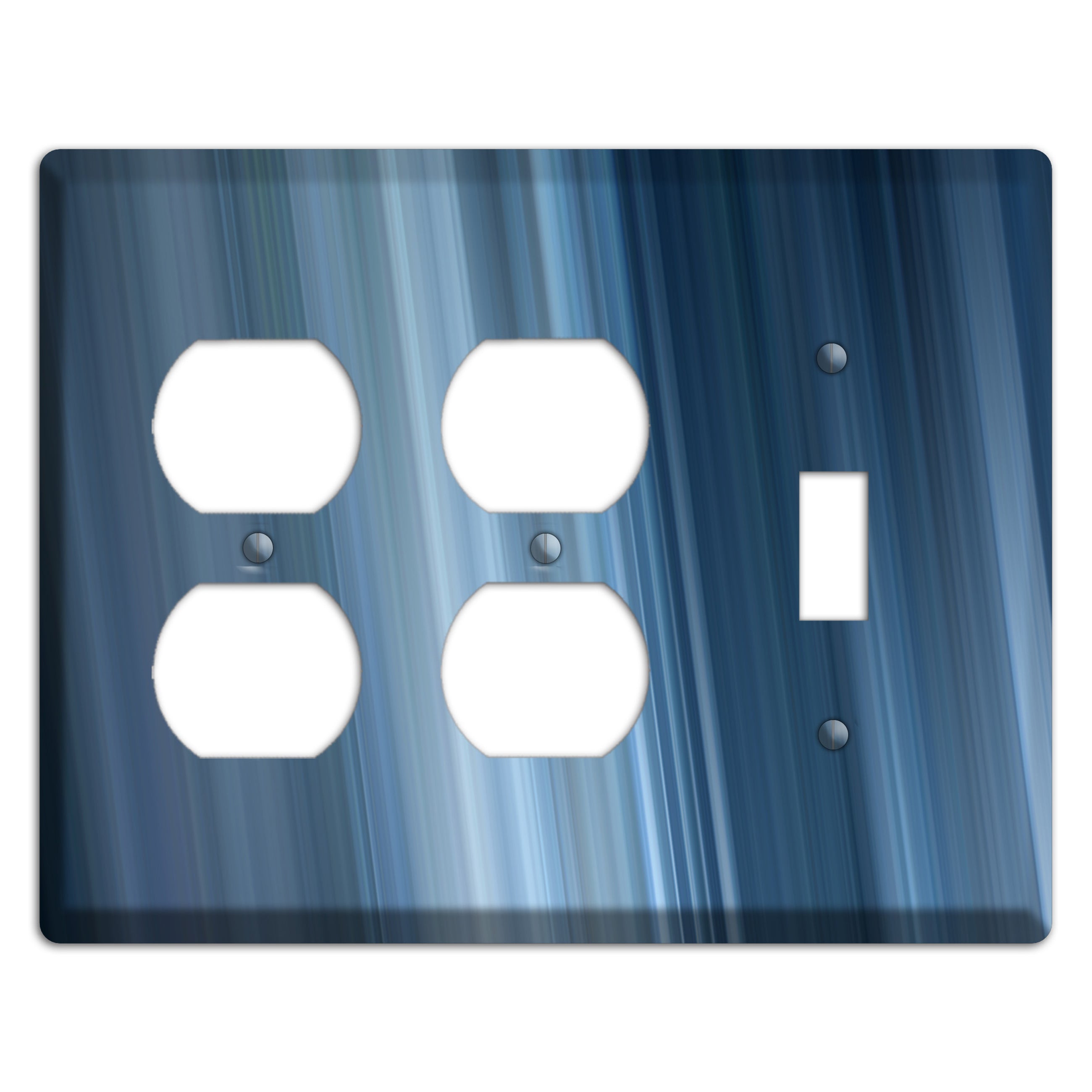 Brushed Blue Stripes 2 Duplex / Toggle Wallplate
