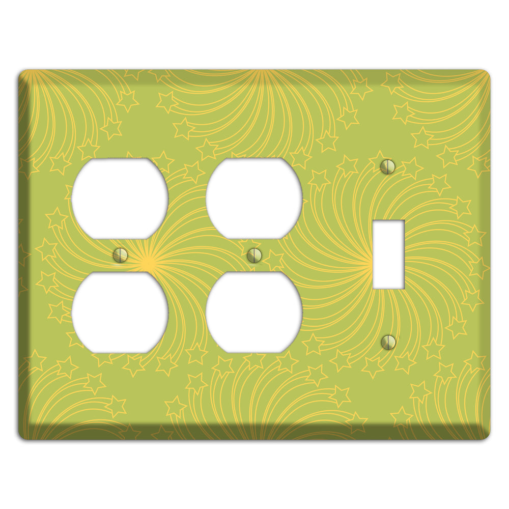 Multi Lime Star Swirl 2 Duplex / Toggle Wallplate