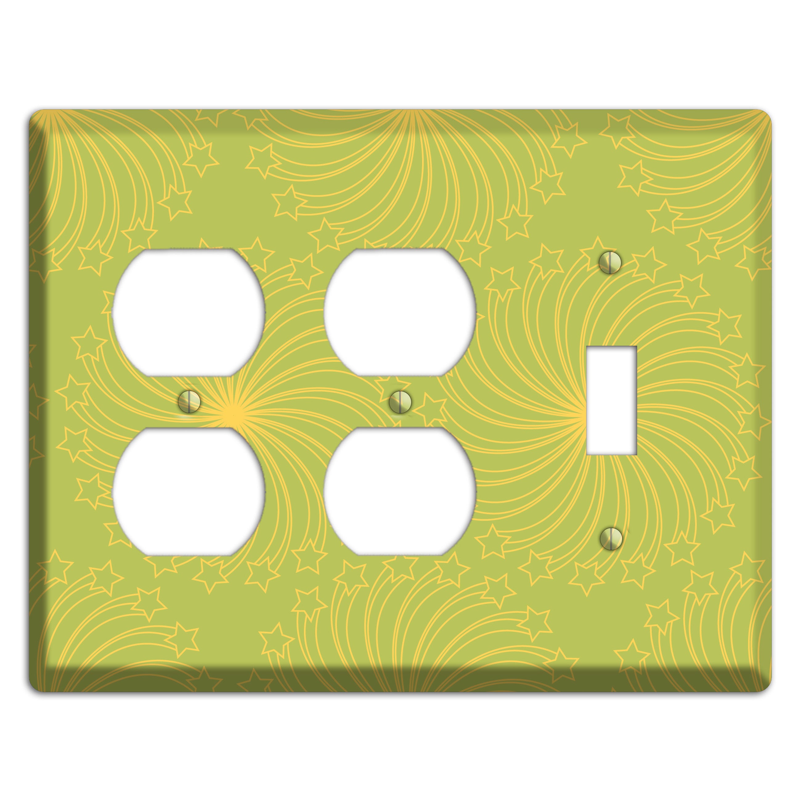 Multi Lime Star Swirl 2 Duplex / Toggle Wallplate