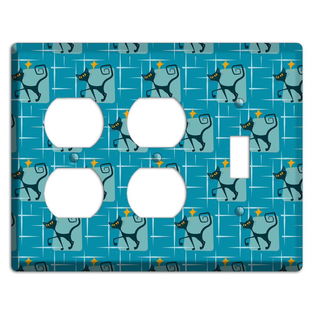 Teal Kitties 2 Duplex / Toggle Wallplate