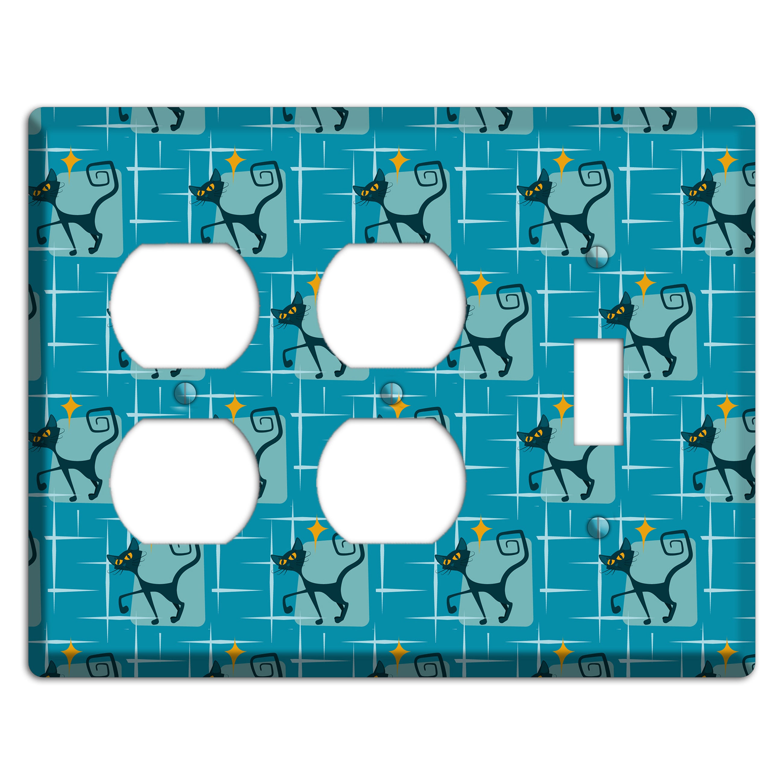 Teal Kitties 2 Duplex / Toggle Wallplate