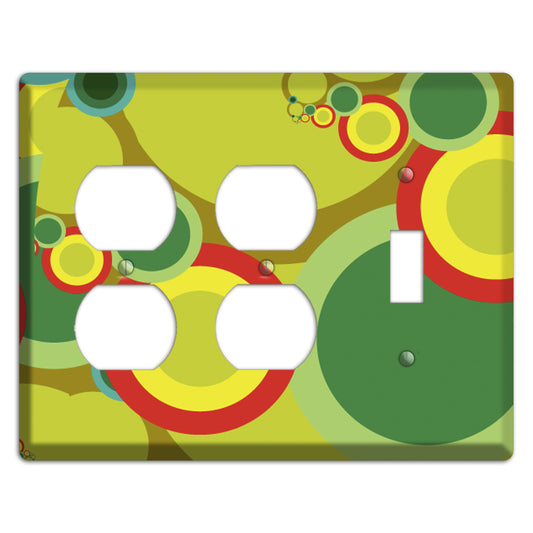 Green and Yellow Abstract Circles 2 Duplex / Toggle Wallplate