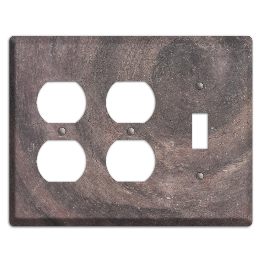 Brown Swirl Concrete 2 Duplex / Toggle Wallplate